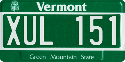 VT license plate XUL151