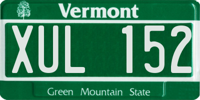 VT license plate XUL152
