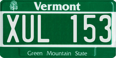 VT license plate XUL153