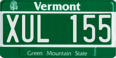 VT license plate XUL155