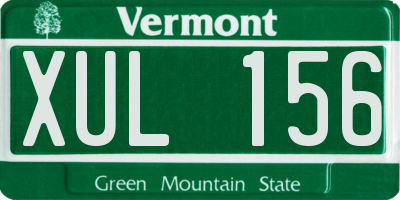 VT license plate XUL156