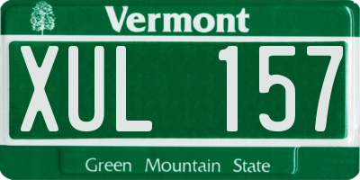 VT license plate XUL157