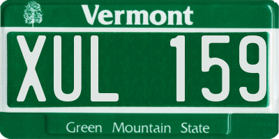 VT license plate XUL159