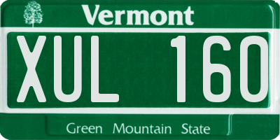 VT license plate XUL160