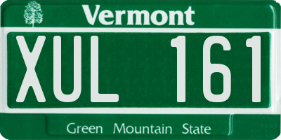 VT license plate XUL161