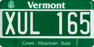 VT license plate XUL165