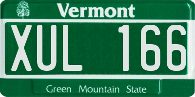 VT license plate XUL166