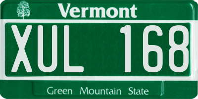 VT license plate XUL168