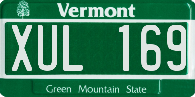VT license plate XUL169