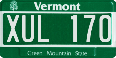 VT license plate XUL170