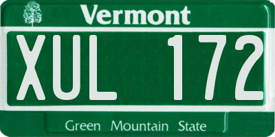 VT license plate XUL172