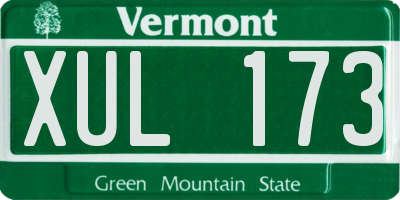 VT license plate XUL173