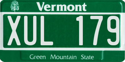 VT license plate XUL179