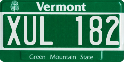 VT license plate XUL182