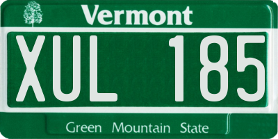 VT license plate XUL185