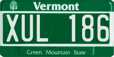 VT license plate XUL186