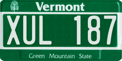 VT license plate XUL187