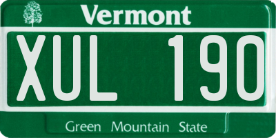 VT license plate XUL190