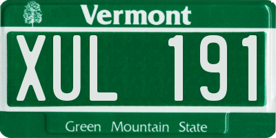 VT license plate XUL191