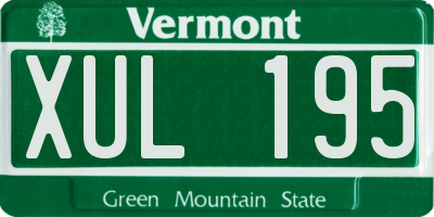 VT license plate XUL195
