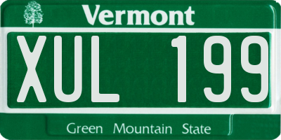 VT license plate XUL199
