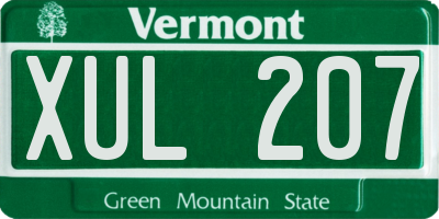 VT license plate XUL207