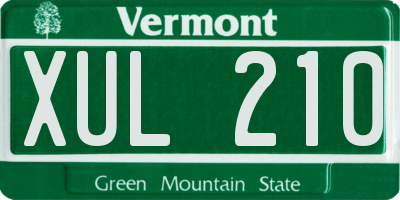VT license plate XUL210