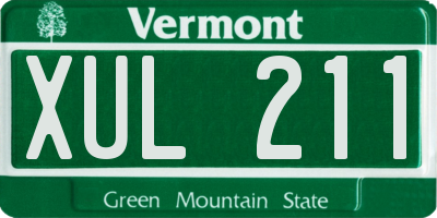 VT license plate XUL211