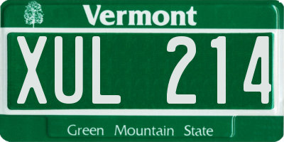 VT license plate XUL214