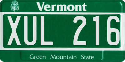 VT license plate XUL216