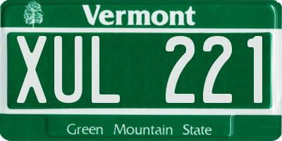 VT license plate XUL221