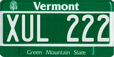 VT license plate XUL222