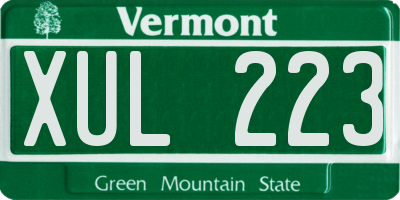 VT license plate XUL223