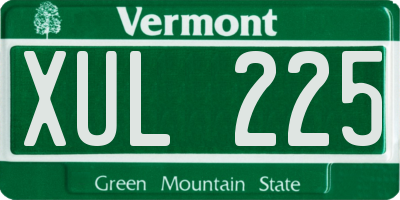 VT license plate XUL225