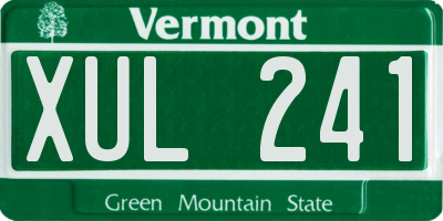 VT license plate XUL241
