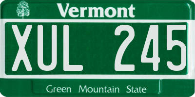 VT license plate XUL245