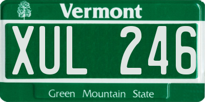 VT license plate XUL246