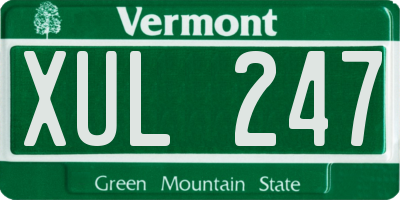 VT license plate XUL247