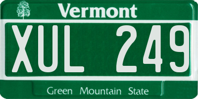 VT license plate XUL249