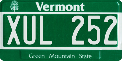 VT license plate XUL252