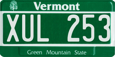 VT license plate XUL253