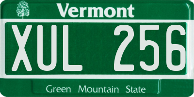 VT license plate XUL256