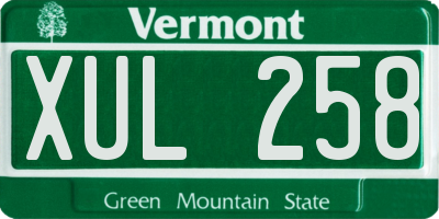 VT license plate XUL258