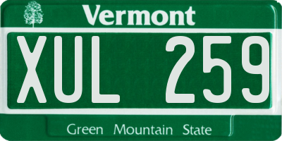 VT license plate XUL259