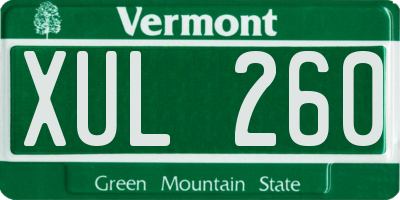 VT license plate XUL260