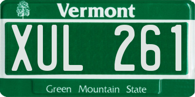 VT license plate XUL261