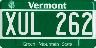 VT license plate XUL262