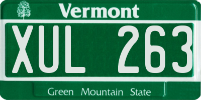 VT license plate XUL263