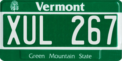VT license plate XUL267