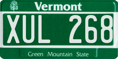 VT license plate XUL268